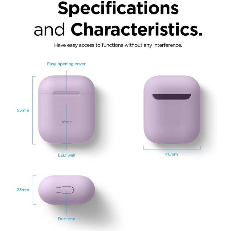 Elago Basic Skinny Case Compatible for Apple AirPods 1&2 Generation, Upgraded Premium Silicone, Front LED Visible, Scratch Resistant, Drop Resistant, Dustproof and Absorbing