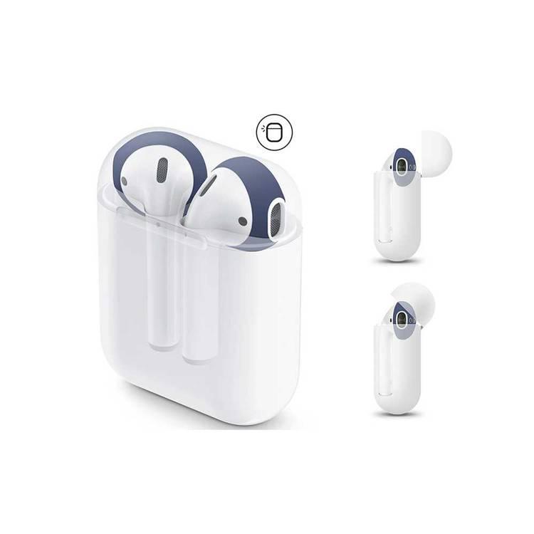 Elago Secure Fit 2 Pairs Cover For Apple Airpods 1/2 Generation, Flip the Secure Fits, hassle-free cover, Jean Indigo/Peach