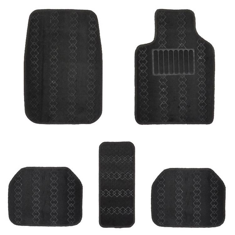 Car Foot Mat - Black - 5 Pieces