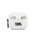CG Mobile Karl Lagerfeld Black RSG Logo Case with Ring Compatible for Apple AirPods 3, Scratch Resistant, Drop Resistant, Dustproof & Absorbing Protective Silicone Cover