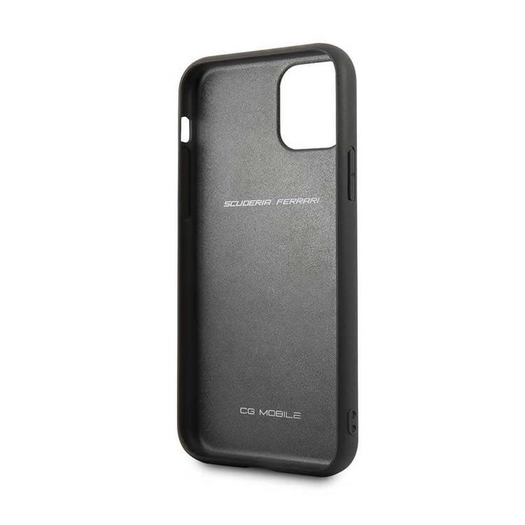 CG MOBILE Ferrari Off Track Grained Leather Phone Case for iPhone 11 Pro (5.8") Mobile Case Suitable with Wireless Chargers Officially Licensed - Black