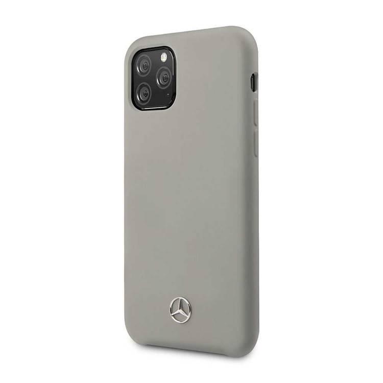 CG Mobile Mercedes Benz Liquid Silicone For iPhone 11 Pro Max (6.5") Officially Licensed, Shock Resistant, Scratches Resistant, Easy Access to All Ports - Grey