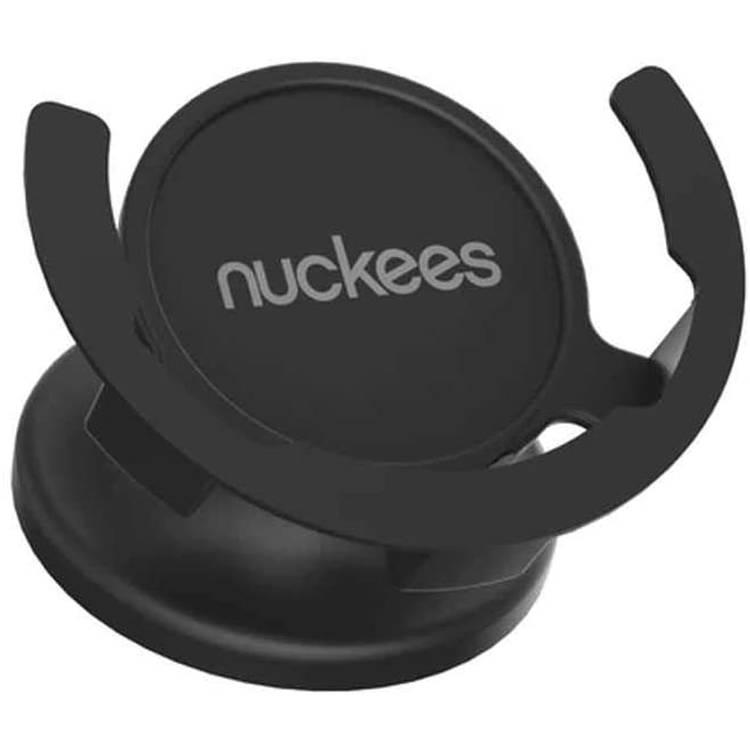 Nuckees Universal Phone Grip Mount, 360 Rotation & One-Touch Adjustment Compatible with Flat Surface - Black