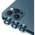 Devia Gemstone Lens Protector ( 3pcs ) Compatible for iPhone 12 Pro Max (6.7") Aluminum Alloy + Tempered Glass Camera Lens Protector, Explosion-proof & Scratch-proof - Blue