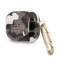 CG MOBILE Guess TPU Shinny Camouflage Case with Anti-Lost Ring Compatible for AirPods, Scratch & Drop Resistant Cover, Dustproof Protective Silicone Case