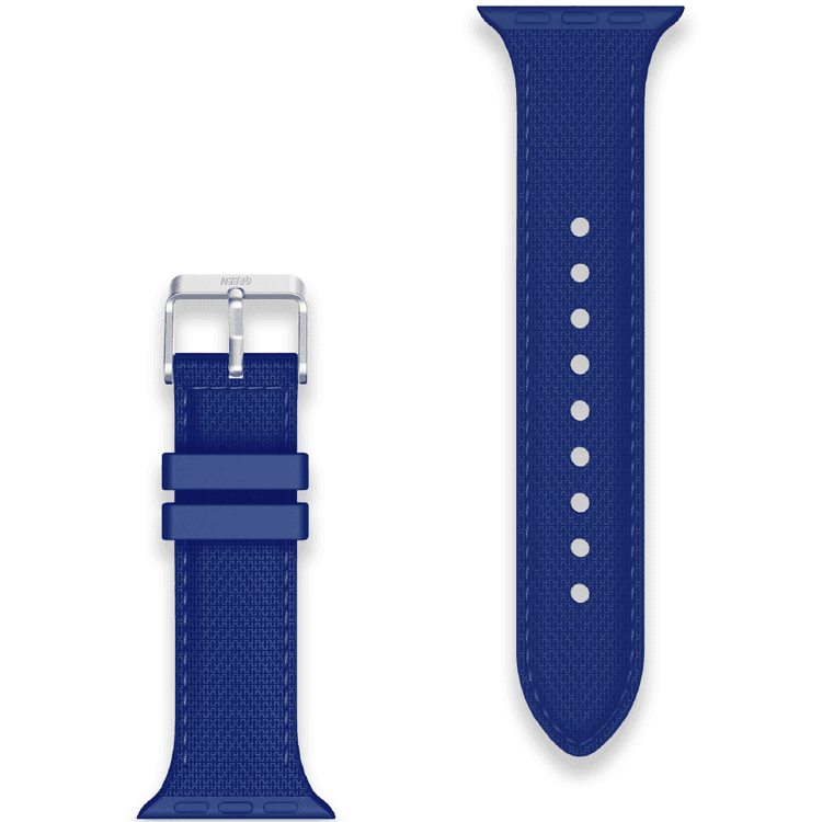 Green Lion Elite Silicone with Style Strap, Fit & Comfortable Replacement Wrist Band, Adjustable Straps Compatible for Apple Watch 40/38mm - Blue