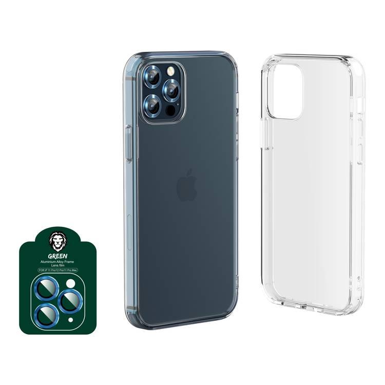 Green Lion 4 in 1 360° Protection Pack, Camera Lens Film + Shockproof Drop Case + Nano HD Protector + 3D Armor Edge Glass, for iPhone 12 / 12 Pro ( 6.1" ) Gold