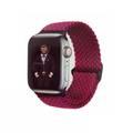Green Lion Braided Solo Loop Adjustable Strap, Ergonomic Design, Skin-Friendly, Fit & Comfortable Replacement Wrist Band Compatible for Apple Watch 42/44mm - Red Wine