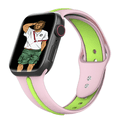 Green Lion Tanoshi Watch Strap, Fit & Comfortable Replacement Wrist Band, Adjustable Straps Compatible for Apple Watch 38/40mm - Pink / Green Lion