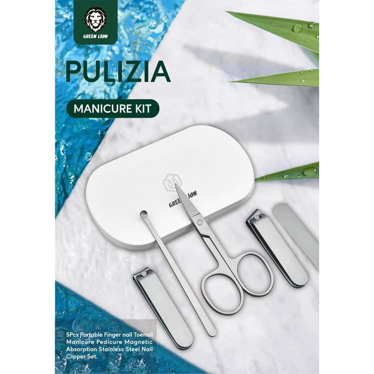 Green Pulizia 5 in 1 Portable Manicure Kit, Toenail Manicure & Pedicure,  Magnetic Absorption, Stain
