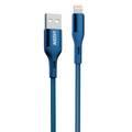 Green Charging Cable, Braided USB-A to Lightning Cable 2A, Fast Charging, Ultra-Fast Sync Charge Cable, Over-Current Protection Lightning Cord - Blue