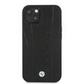 CG MOBILE BMW Real Leather Hard Case Seat Pattern Tone On Tone Perforations Debossed Lines Compatible for iPhone 13 Pro Max (6.7")  - Black