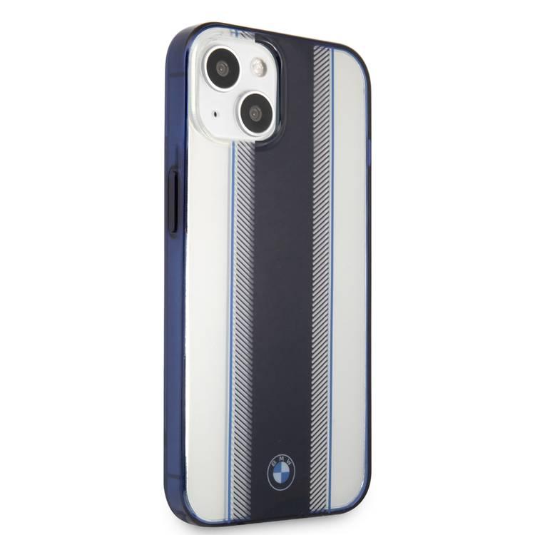 CG MOBILE BMW PC/TPU Hard Case Navy Tire Stripe & Navy Edges Compatible for iPhone 13 Pro Max (6.7") Easy Access to All Ports, Anti-Scratch - Transparent