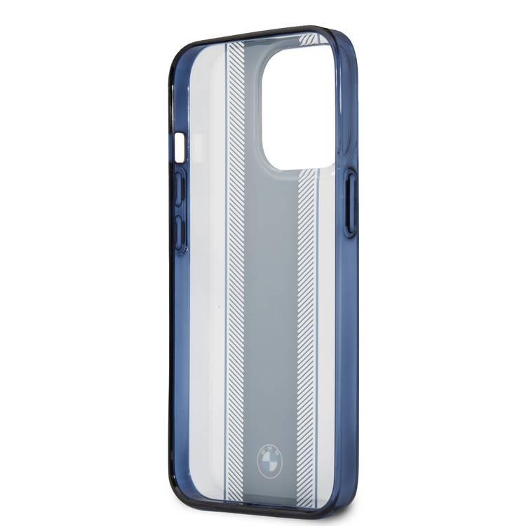 CG MOBILE BMW PC/TPU Hard Case Navy Tire Stripe & Navy Edges Compatible for iPhone 13 Pro Max (6.7") Easy Access to All Ports, Anti-Scratch - Transparent