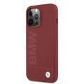 CG MOBILE BMW Liquid Silicone Case Tone On Tone Metal Logo Compatible for iPhone 13 Pro (6.1") Easy Access to All Ports, Anti-Scratch - Red