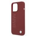 CG MOBILE BMW Liquid Silicone Case Tone On Tone Metal Logo Compatible for iPhone 13 Pro (6.1") Easy Access to All Ports, Anti-Scratch - Red