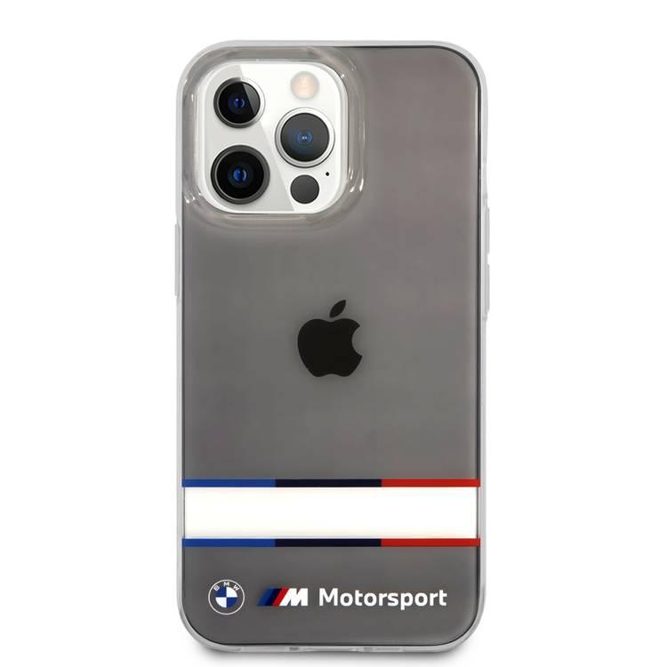 CG MOBILE BMW Motorsport Collection PC/TPU Hard Case Double Horizontal Tricolor Stripes Compatible for iPhone 13 Pro (6.1")