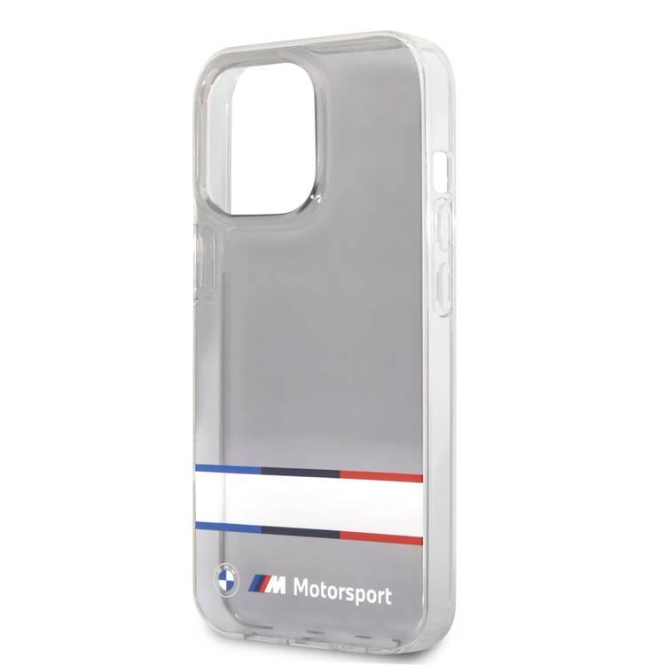 CG MOBILE BMW Motorsport Collection PC/TPU Hard Case Double Horizontal Tricolor Stripes Compatible for iPhone 13 Pro (6.1")