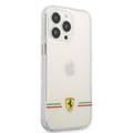 CG MOBILE Ferrari Transparent Case Italia Wings Print Logo Compatible for iPhone 13 Pro Max (6.7") Scratches Resistant, Easy Access to All Ports