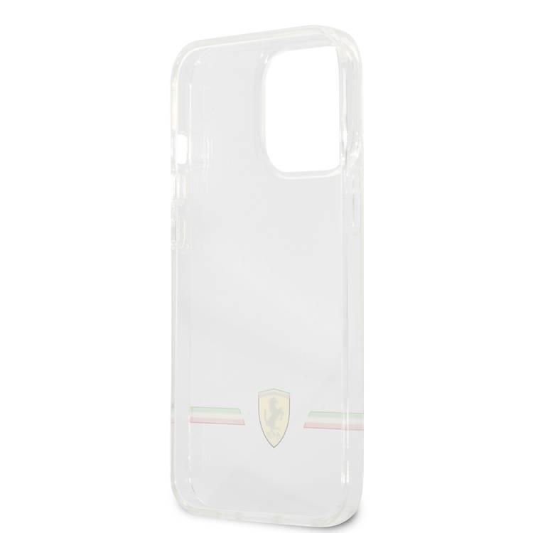 CG MOBILE Ferrari Transparent Case Italia Wings Print Logo Compatible for iPhone 13 Pro Max (6.7") Scratches Resistant, Easy Access to All Ports