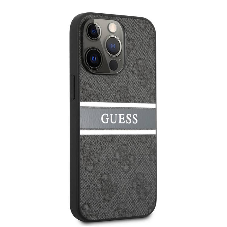 CG MOBILE Guess 4G PU Leather Case with Printed Stripe Compatible for iPhone 13 Pro Max (6.7") Anti-Scratch, Easy Access to All Ports, Shock Absorption