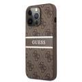 CG MOBILE Guess 4G PU Leather Case with Printed Stripe Compatible for iPhone 13 Pro Max (6.7") Anti-Scratch, Easy Access to All Ports, Shock Absorption