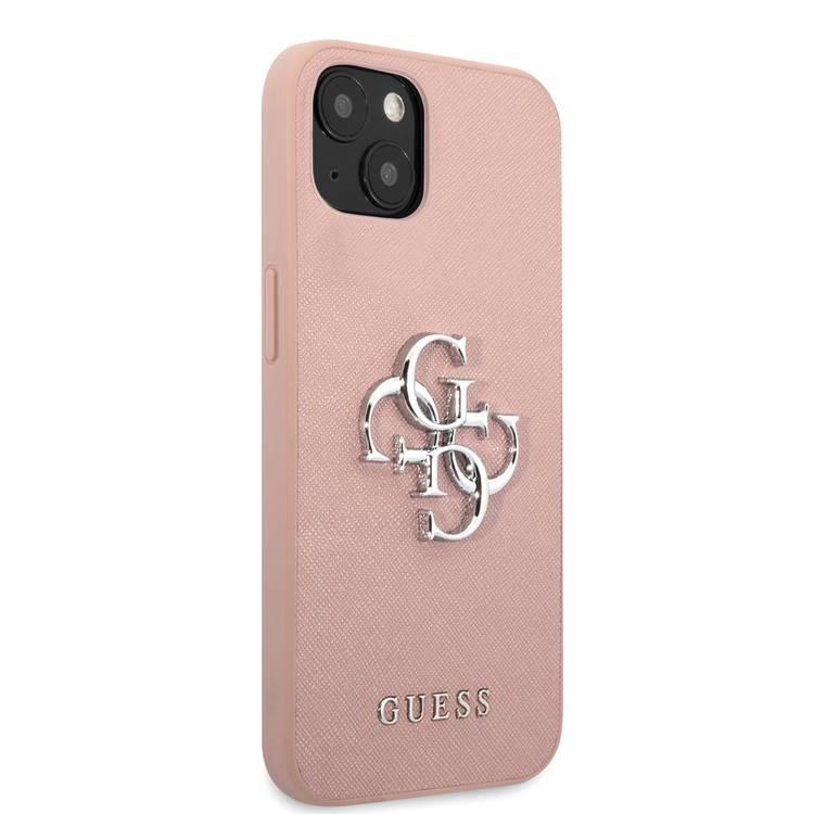 CG MOBILE Guess PU Saffiano Case with Big 4G Silver Logo Compatible for iPhone 13 (6.1") Anti-Scratch, Easy Access to All Ports, Shock Absorption