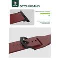 Green Lion Stylin Leather Watch Strap Band, Fit & Comfortable Replacement Wrist Band, Waterproof & Sweatproof Adjustable Straps Compatible for Apple Watch 38/40mm - Red