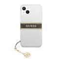 CG MOBILE Guess PC/TPU Transparent Case 4G Stripe with Elegant Charm Compatible for iPhone 13 (6.1") Anti-Scratch, Easy Access to All Ports, Shock Absorption