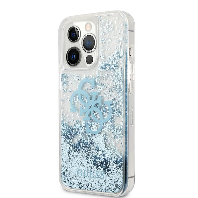 CG MOBILE Guess Liquid Glitter Case with 4G Electroplated Logo Compatible for iPhone 13 Pro (6.1") Anti-Scratch, Easy Access to All Ports, Shock Absorption