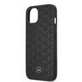 CG MOBILE Mercedes Benz Genuine Leather Hard Case Quilted Mini Stars Pattern & Embossed Lines Metal Star Logo Compatible for iPhone 13 (6.1")