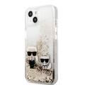 CG MOBILE Karl Lagerfeld Liquid Glitter Case Karl & Choupette Compatible for iPhone 13 (6.1") Easy Access to All Ports, Anti-Scratch, Shock Absorption & Drop Protection