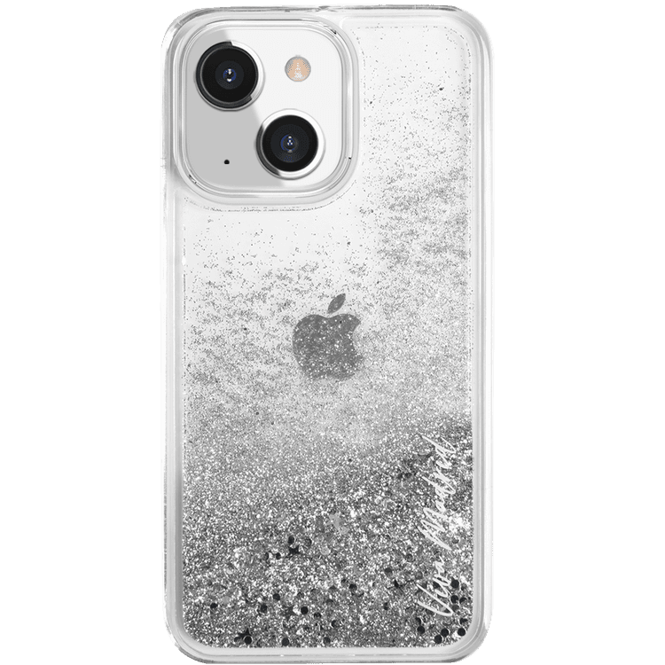 Viva Madrid Glamor Hybrid TPU/PC Case with Glitter Crystals & Beads - iPhone 13 -  Clear / Silver