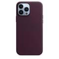 Apple Leather Case with MagSafe Compatible for iPhone 13 Pro Max (6.7") - Dark Cherry