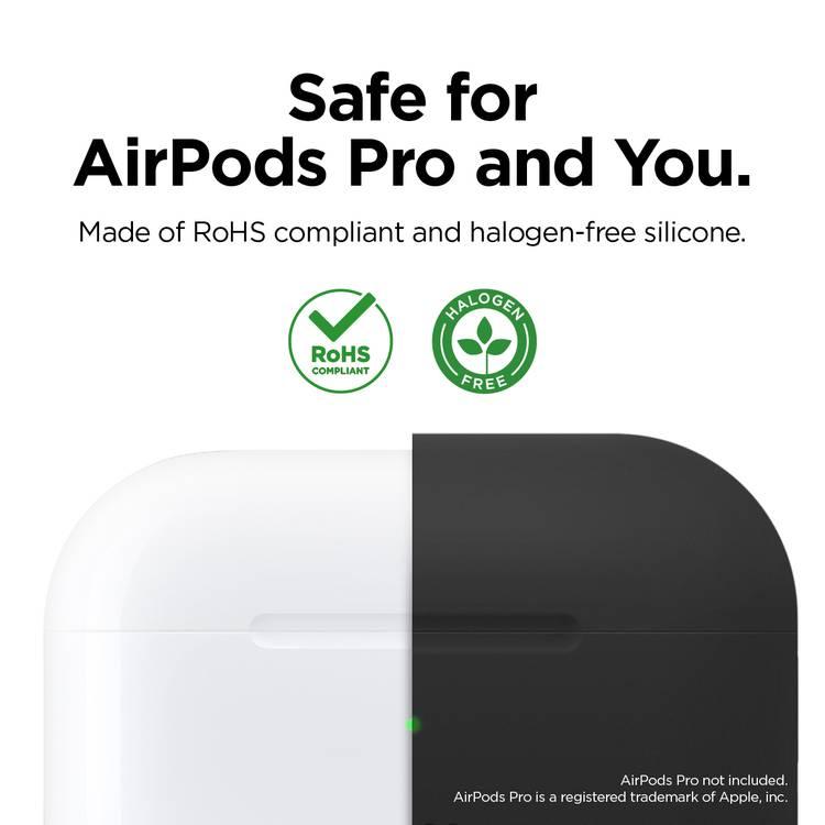 Elago Premier Pack # 2 Compatible for AirPods Pro ( Case / Earhooks ) Anti-Scratch, 360 Protection Case & Earhooks Suitable for Running, Cycling, Working Out at The Gym, & Other Fitness Activities, Wireless Charging Compatibility Silicone Cover