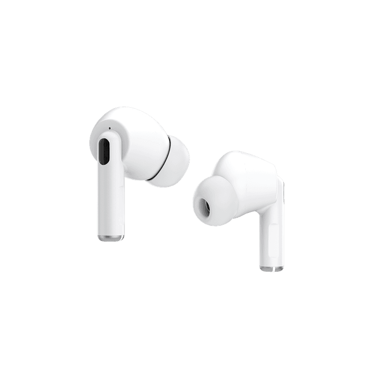 Porodo Soundtec Wireless ANC In-Ear Earbuds with -24dB Active Noise Cancellation & Touch Controls, Bluetooth 5.0 Headset with Superior Mic for Wireless Chargers White