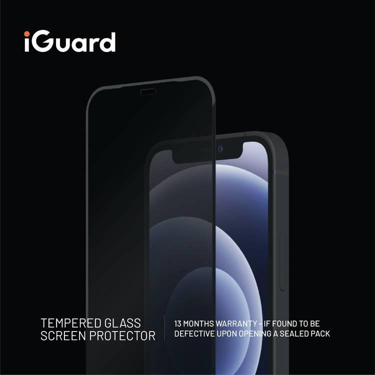 iGuard by Porodo 3D Curved-Edge Glass Screen Protector with Oleo-Phobic Coating Compatible for iPhone 13 Pro Max (6.7") 9H Hardness, Seamless Touch, Shock & Impact Protection, Anti-scratch Screen Guard with Alignment Frame