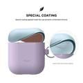 Elago Duo Hang Case for Airpods, With Metal Carabiner, Impact Resistant & Scratch Resistant, Fits Perfectly w/out Interfering Charging - Body-Lavender / Top-Pink,Pastel Blue