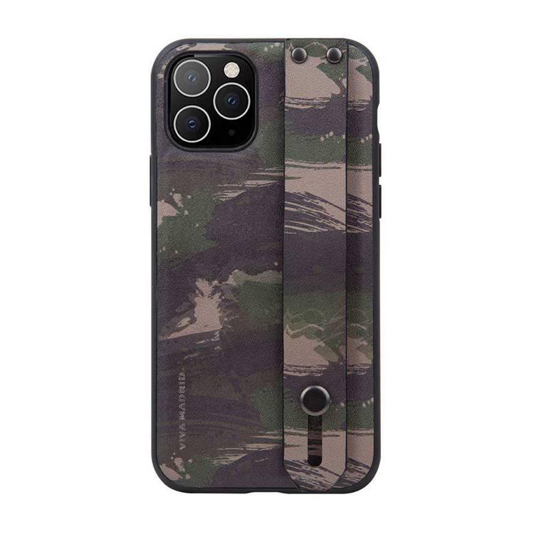 Viva Madrid Correa TPU/PC Back Case with Synthetic Leather + Integrated Video Stand Compatible for iPhone 11 Pro (5.8") Shock Absorbent Protection Cover - Camouflage Green