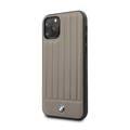 BMW Hard Case Leather Lines Compatible with iPhone 11 Pro, Full Protection, Accurate Cutouts Easy Access to All Ports, Scratch Resistant - Brown