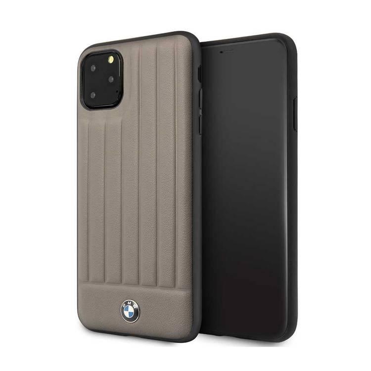 BMW Hard Case Leather Lines Compatible with iPhone 11 Pro Max, Full Protection, Accurate Cutouts Easy Access to All Ports, Scratch Resistant - Brown