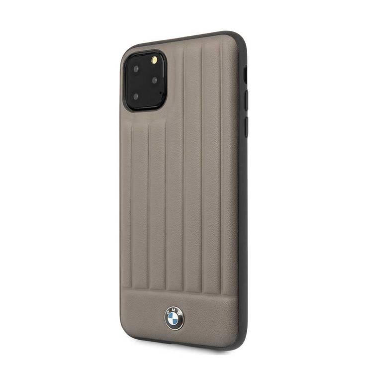 BMW Hard Case Leather Lines Compatible with iPhone 11 Pro Max, Full Protection, Accurate Cutouts Easy Access to All Ports, Scratch Resistant - Brown