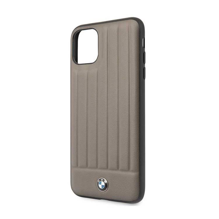 BMW Hard Case Leather Lines Compatible with iPhone 11 Pro Max, Full Protection, Accurate Cutouts Easy Access to All Ports, Scratch Resistant - Brown