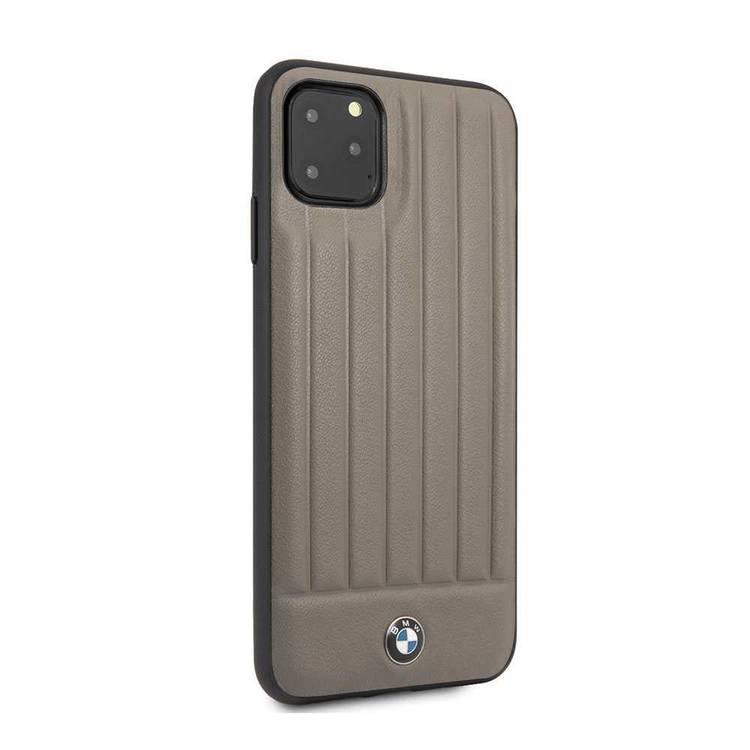 BMW Hard Case Leather Lines Compatible with iPhone 11 Pro Max, Full Protection, Accurate Cutouts Easy Access to All Ports, Scratch Resistant - Brown