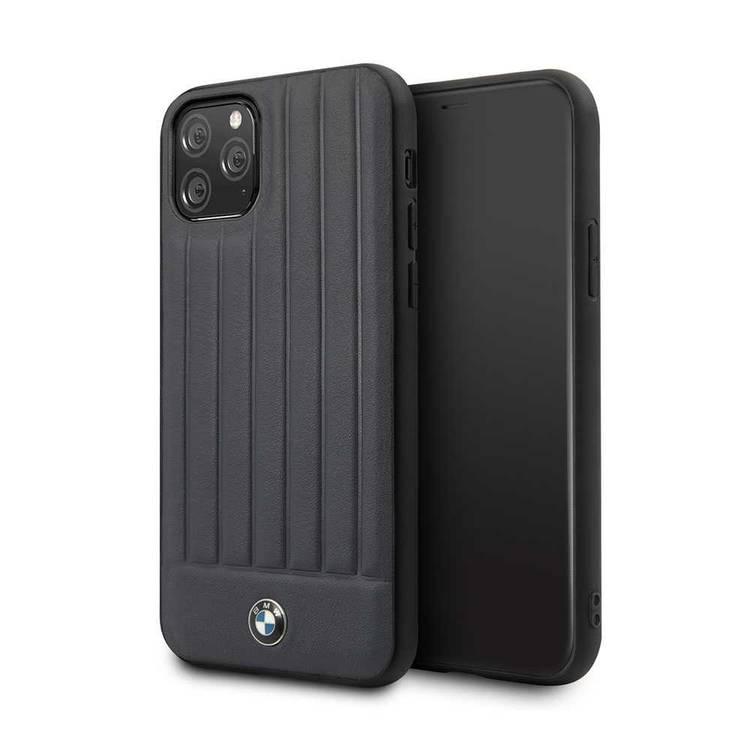 BMW Hard Case Leather Lines Compatible with iPhone 11 Pro, Full Protection, Accurate Cutouts Easy Access to All Ports, Scratch Resistant - Navy