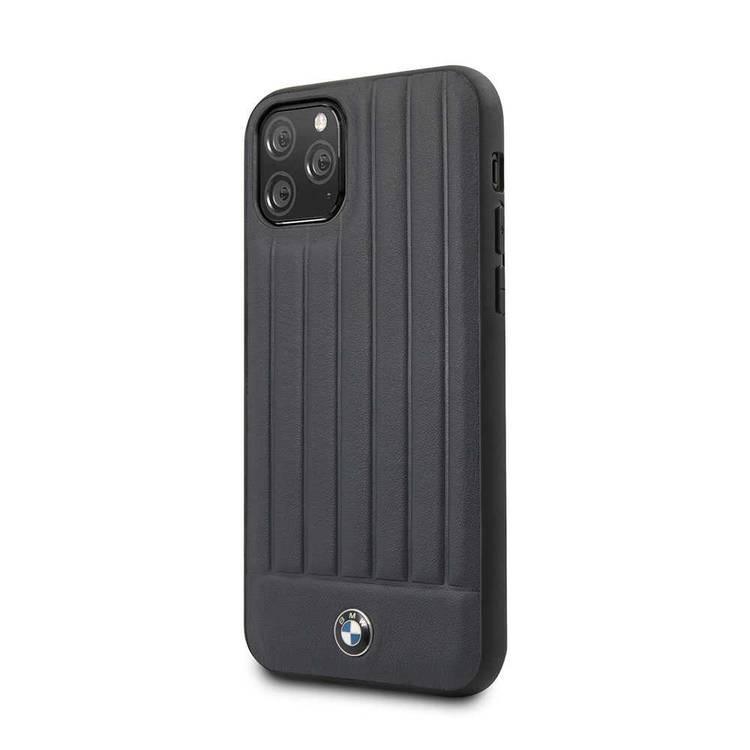 BMW Hard Case Leather Lines Compatible with iPhone 11 Pro Max, Full Protection, Accurate Cutouts Easy Access to All Ports, Scratch Resistant - Navy