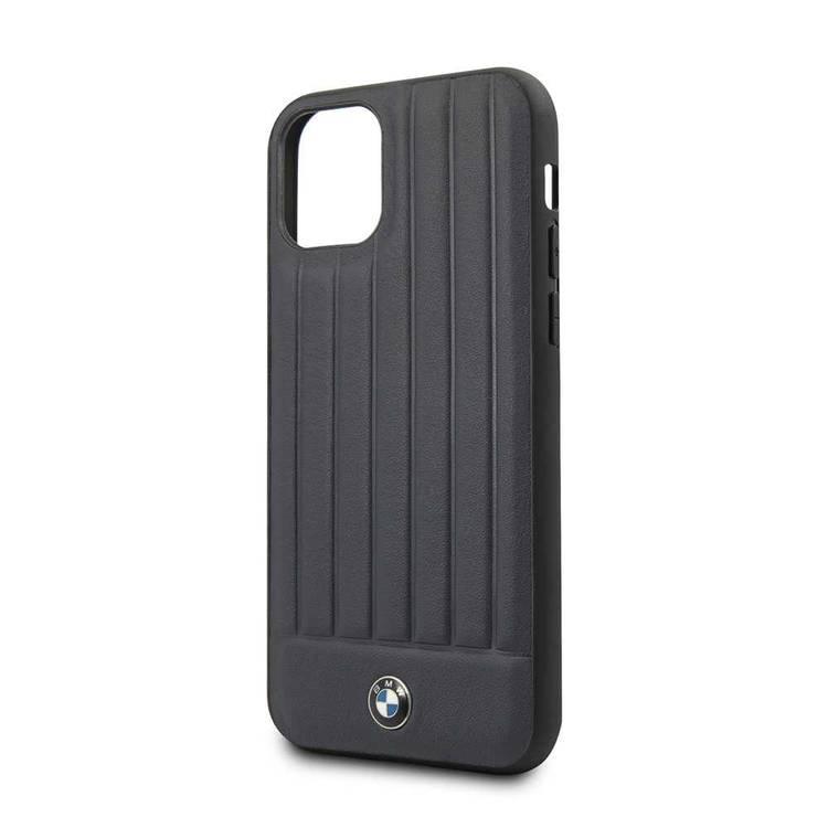 BMW Hard Case Leather Lines Compatible with iPhone 11 Pro Max, Full Protection, Accurate Cutouts Easy Access to All Ports, Scratch Resistant - Navy