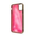 CG MOBILE Guess Glow Dark TPU Case Compatible with iPhone 11 Pro, Fit & Lightweight, Supports Wireless Charger, Easy Access to All Ports, Officially Licensed - Matte Gold/Pink