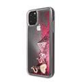 CG MOBILE Guess Glitter Hard Case Hearts Compatible w/ iPhone 11 Pro, Chic & Bold Case, PC/TPU Hard Case, Protection from Scratches & Abrasions, Officially Licensed - Raspberry