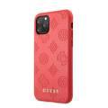 CG MOBILE Guess 4G Peony PC/TPU Leather Hard Phone Case Compatible for iPhone 11 Pro (5.8") Classy Design Shockproof Mobile Case  Officially Licensed - Red
